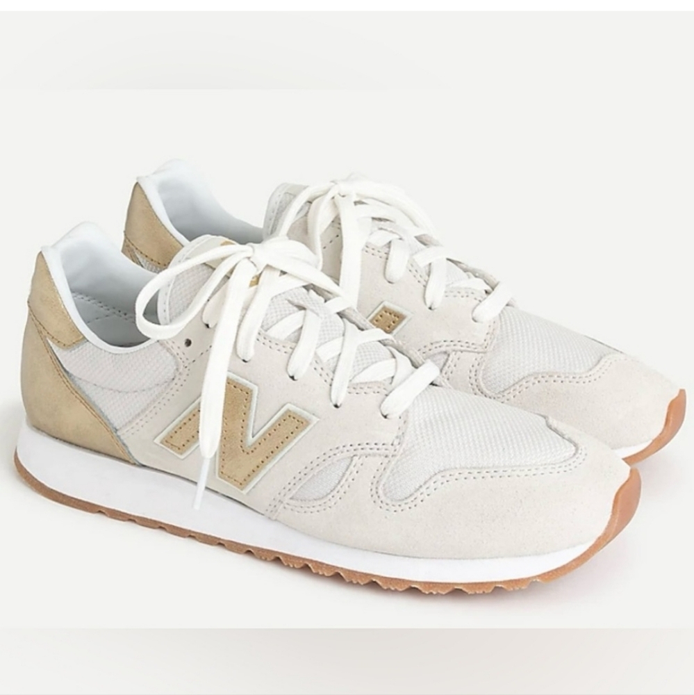 New Balance 574 Cream and Gold Sneakers